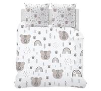 Syhiego Parure de Lit 140x200 1 Personne Microfibre Housse de Couette Enfant Réversible 3d Arc-En-Ciel Dessin Animé Ours Motif avec Fermeture Eclair avec 2 Taies D'oreiller 65x65 pour Fille GarçOn Ado
