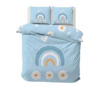 SYHIEGO Parure de Lit 160x200 Enfant Arc-en-Ciel Motif Housse de Couette avec Fermeture Eclair Microfibre Housse Couette Fleur Imprimée Adulte 2 Personnes avec 2 Taies d'oreiller 65x65cm