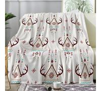 SYHIEGO Petit Plaid Canape Flanelle Noël 100x130 cm, Couverture Enfant Doux Vintage, Bohème, Jeté de Canapé, Couvertures et Plaids Marron pour Lit 1 Personne ou Canapé, Salon -Ad34