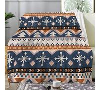 SYHIEGO Petit Plaid Canape Flanelle Noël 130x150 cm, Couverture Enfant Doux Vintage, Bohème, Jeté de Canapé, Couvertures et Plaids Marron pour Lit 1 Personne ou Canapé, Salon -Ad58