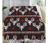 SYHIEGO Petit Plaid Canape Flanelle Noël 130x150 cm, Couverture Enfant Doux Vintage, Bohème, Jeté de Canapé, Couvertures et Plaids Marron pour Lit 1 Personne ou Canapé, Salon -Ad73