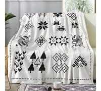 SYHIEGO Plaid Canape Grande Taille Flanelle Bohème 200x200 cm, Couverture Lit 2 Personnes Doux Style Ethnique, Abstrait, Jeté de Canapé, Couvertures et Plaids Marron pour Lit ou Canapé, Salon -Ad89