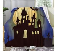 SYHIEGO Plaid Canape Grande Taille Flanelle Halloween 220x240 cm, Couverture Lit 2 Personnes Doux Style Gothique, Vintage, Jeté de Canapé, Couvertures et Plaids Marron pour Lit ou Canapé, Salon -Ad79