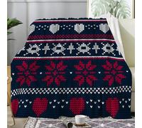 SYHIEGO Plaid Canape Grande Taille Flanelle Noël 150x200 cm, Couverture Lit 2 Personnes Doux Vintage, Bohème, Jeté de Canapé, Couvertures et Plaids Blanc pour Lit ou Canapé, Salon -Ad31