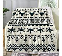 SYHIEGO Plaid Canape Grande Taille Flanelle Noël 200x200 cm, Couverture Lit 2 Personnes Doux Vintage, Bohème, Jeté de Canapé, Couvertures et Plaids Beige et Jaune pour Lit ou Canapé, Salon -Ad18