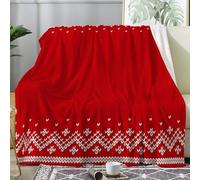 SYHIEGO Plaid Canape Grande Taille Flanelle Noël 220x240 cm, Couverture Lit 2 Personnes Doux Vintage, Bohème, Jeté de Canapé, Couvertures et Plaids Marron pour Lit ou Canapé, Salon -Ad67