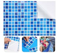 Syhood Kit de réparation de piscine, patch en vinyle autocollant, facile à installer, pour piscine creusée, bouée, tente, auvent (71,1 x 200,7 cm, dégradé de bleu)
