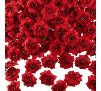 Syhood Lot de 100 Petites têtes de Roses artificielles Rouges de 4,7 cm en Vrac, Mini Boutons de Rose artificiels en Soie pour décoration, Artisanat, centres de Table de Mariage, fête prénuptiale