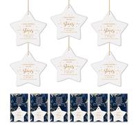 Syhood Lot de 18 décorations de Noël 2025 « Good Friends are Like Stars » avec cartes et sacs en polypropylène (céramique)