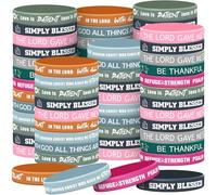 Syhood Lot de 200 bracelets religieux en silicone avec écritures chrétiennes en caoutchouc avec verset de la Bible - Bracelets spirituels inspirants pour hommes, femmes, enfants, adolescents - Cadeaux