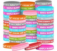 Syhood Lot de 200 bracelets religieux en silicone avec écritures chrétiennes en caoutchouc avec verset de la Bible - Bracelets spirituels inspirants pour hommes, femmes, enfants, adolescents, cadeaux