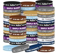 Syhood Lot de 200 bracelets religieux en silicone - Écriture chrétienne - En caoutchouc - Verset de la Bible - Bracelets spirituels inspirants pour hommes, femmes, enfants, adolescents - Cadeaux de