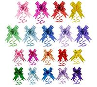 Syhood Lot de 360 nœuds à tirer en ruban pour cadeau de Noël, Nouvel An, Thanksgiving, décoration de fête, 1,8 cm de large, couleurs assorties
