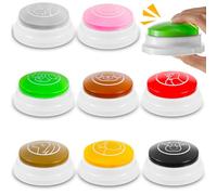 Syhood Lot de 8 sonneries d'animaux pour jeux de questionnaires, buzzers de réponse pour salle de classe, bouton sonore avec lumières et sons pour salle de classe, fête, jeu télévisé (style classique)