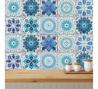 SYHSYC 20 PCS Autocollants Stickers Carrelage Cuisine, Sticker Carrelage Adhésif Salle de Bain, Mosaïque Cuisine Autocollant Mural, Autocollant pour Bains Décor À La Maison Auto-Adhésif, 10cm × 10cm