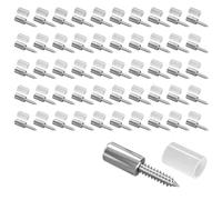 SYHSYC Taquet Etagere 50 Pièces, Support Étagère Placard en Métallique, Vis Autotaraudeuse Consoles pour Étagères, Fixation Etagere Invisible pour Armoire pour Bureau Bibliothèque Meubles