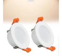 Syibelters Lot de 2 spots LED encastrables de plafond 3 W, 4000 K, blanc neutre, panneau lumineux ultra fin, coupe Φ50-55 mm, AC110-240 V pour salon, bureau