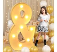 Syibelters Panneau lumineux géant de 120 cm - 4 pi LED, symbolique et mosaïque, lettres LED pour la Saint-Valentin, anniversaire, Noël, Nouvel An