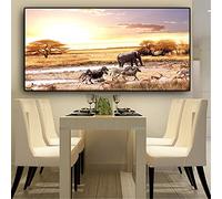 Syiboo Diamond Painting Afrique Éléphants Animaux 5D Kit Broderie Diamant,Grand Format Bricolage Forage Complet Cristal Strass Point de Croix Artisanat Murale à Maison Décor Round Drill,60x120cm