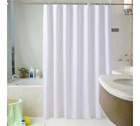 Syiboo Rideau Douche 300x90cm Blanc Rideau de Douche Anti-moisissure,Grand Rideaux Extérieur Imperméable,Tissu Polyester,Antibactérien,Lavable en Machine,3D Salle de Bain Rideau Décor