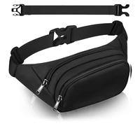 Syican Grand sac banane pour homme et femme avec 3 poches zippées, cadeau pour le sport, les voyages, l'entraînement, sac à bandoulière décontracté mains libres pour iPad Max 7,9" et téléphone de