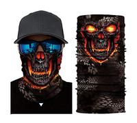 Syins 3D digital printing sun protection vélo mask visage Sun Mask Bandanas, Neck Gaiter, Balaclavas, Magic Scarf, Headband for dust Sun Wind - Noir - Taille Unique