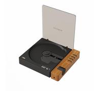 syitren R300 Lecteur CD portable Bluetooth rétro pour la maison, sans haut-parleurs, batterie rechargeable, petit lecteur CD vintage compact, sortie SPDIF, marron