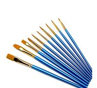 SyiXute 10 Pièces Pinceaux Peinture Acrylique,Nylon Pinceaux Artiste Plume Lisse,Pinceaux de Peinture à l'huile,Brosse de Peinture,Cadeaux Anniversaire pour Débutant Artiste Enfant,Bleu