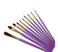 SyiXute 10 Pièces Pinceaux Peinture Acrylique,Nylon Pinceaux Artiste Plume Lisse,Pinceaux de Peinture à l'huile,Brosse de Peinture,Cadeaux Anniversaire pour Débutant Artiste Enfant,Violet