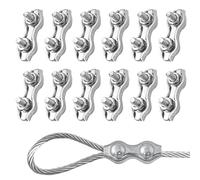 SyiXute 12 Pièces M2 Duplex Clips,De Serre-Câbles Duplex De Câble Métallique,Serre-Câbles en Acier Inoxydable 304 Pinces Duplex pour 2mm Câble Métalliques