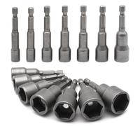 SyiXute 14 Pièces Douille Hexagonale Magnétique 6-19mm, Kit Visseuse à Choc 1/4 Hexagonale, Prise Adaptateur Outil