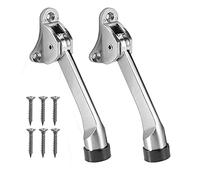 SyiXute 2 Pièces Butée de Porte,Empêche la Porte de Claquer,Arrêt de Porte Support de Porte,Avec Pare-Chocs en Caoutchouc Souple et Vis - Alliage de Zinc - 13 cm