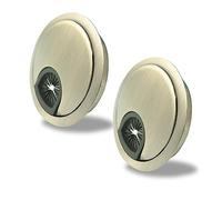 SyiXute 2 Pièces Couvercle de Trou de Câble,Passage de Cable Bureau 60 mm,Passe Câbles Rond,Trou de Câble en Alliage de Zinc pour Organiser Les Câbles de Bureau - Bronze