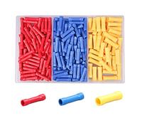 SyiXute 200 Pièces Connecteur Electrique,Manchon Isolant Cosse Electriques,Manchon a Sertir,Bornes à Sertir de Fil électrique Droites pour Câbles électriques Automobiles (Bleu,Rouge,Jaune)