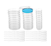 SyiXute 30 Pièces Boîtes De Pétri,Boîtes De Pétri En Plastique Stériles avec Couvercle,65,55,34 mm de Diamètre avec 10 Pièces 3 ml Pipettes de Transfert pour Expériences Scientifiques en Laboratoire