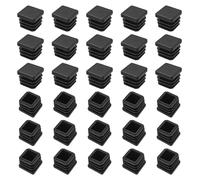 SyiXute 30 Pièces Bouchon pour Tuyau Carré,20 * 20 mm Pied de Chaise Tube Carré,Embout Tube Carré Noir Bouchon,Capuchon pour Poteau Carré en Plastique pour Meuble Armoire Chaise