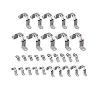 SyiXute 30 Pièces U-Tube Pince Anneau 304 Acier Inoxydable,20mm/25mm/32mm/35mm/40mm/50mm Tuyau Clips pour Conduite D'eau,Tuyau de Gaz,Tuyau en Acier,Accessoires de Support