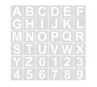 SyiXute 36 Pièces Lettres et Chiffres Pochoirs,Réutilisables 3 Pouces Plastique Pochoir Lettre pour Des Projets de Bricolage Blanc Alphabet Pochoir
