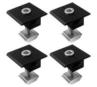 SyiXute 4 Pièces Support de Panneau Solaire,Pinces Centrales en Aluminium 30 mm,Support Montage Panneau Solaire en T pour Camping Car Panneau Photovoltaïque Toit Plat,Avec Ecrous et Boulon