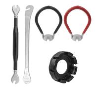 SyiXute 5 Pièces Outil pour Rayons de Vélo,Clé à Rayons 8 Voies de Vélo,6 Tailles Calibre 10-15,Clef à Rayon Velo en Acier pour Truing Réparation Vélo Roues de Cyclisme