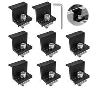 SyiXute 8 Pièces Supports de Panneau Solaire,30 mm Fixation Panneau Solaire en Aluminium,Support Montage Panneau Solaire en Z pour Rail de Montage Photovoltaïque (Noir)