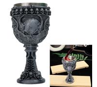 syiyunran 3d Calice à Vin Tête De Mort - 1 Pièce, Couleur Argent, Gobelet en Acier Inoxydable Biere, Convient pour Servir Des Boissons Alcoolisées, Comme Décoration Tables ou Vitrines