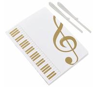 Syiyunran A4 Classeur à Partitions pour Chorale - Blanc 80 Pages, en Plastique Imperméable Pentatonique, D'art, Piano, Guitare Dossier Avec 2 Clips D'intercalaires Transparents