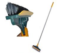 Syiyunran Brosse De Sol Récurer Coin Plancher - 2 en 1 Brosse Abs/Raclette Caoutchouc, Utilisable comme Brosse De Lavage, Raclette De sols. Poils en Forme De V pour Un Meilleur Nettoyage des Angles