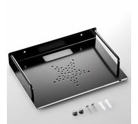 syiyunran Étagères Murale pour HiFi Routeur Répéteur - Support Noir Multimédia en Aluminium, Petit Plateau Réseau 23x16cm, pour Projecteur, TV Accessoires, DVD, Décodeurs, Récepteur, Amplificateur
