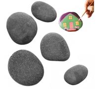 syiyunran Galets à Peindre Les Pierres - Noir, 5 Pièces, pour Le Bricolage Art et Créativité Enfants Décoratives, Galet a Peinture Main Pierre de Rivière Lisses Peindrepierre Peindrecailloux