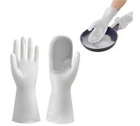 Syiyunran Gants Vaisselle Gant Menage de Salle Bain Ménage Longs en Caoutchouc - Gris, 1 Paire, Nettoyage Imperméables, Adaptés à la Cuisine, Bain, Brosse Magique Multifonctionnelle Conception