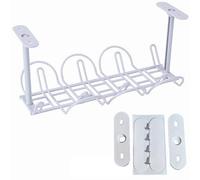 Syiyunran Gestion des Câbles Cable Management - 1 pièce Blanche sous Le Bureau Rack de Rangement Tray Tiroir Convient pour Organiser Les Prises et Le Câblage dans Les Bureaux Les Cuisines etc.