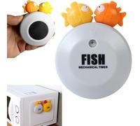 Syiyunran Minuteur De Cuisine - 1 pièce, Gris, Bubble Fish Mécanique Magnétique Timer Enfant, Pas Piles Requises, Compte à Rebours pour Réunions D'Enseignement Apprentissage Timer Sport