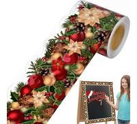 Syiyunran Ruban Adhésif Décoratif Washi Tape Noël - 1 rouleau, 7,5cm de Large, Autocollant Bordure pour Décorations Noël, Embellissement Magazines, Scrapbooking, Bricolage, Bâches Scotch Coloré
